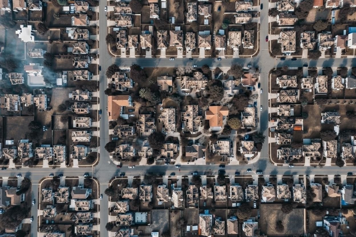 After wildfire — properties highlighted by Pigeon AI